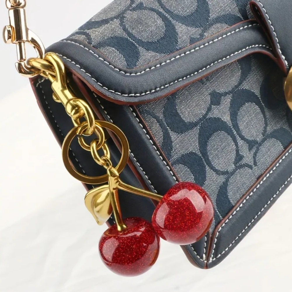 Cherry bag Charm with keychain